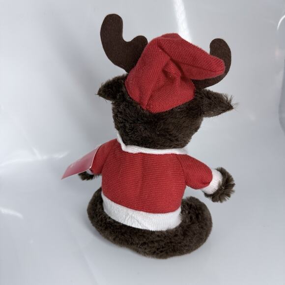 Reindeer Santa Outfit Holiday Stuffed Animal Toy Christmas House Plush 8 In - Picture 3 of 8